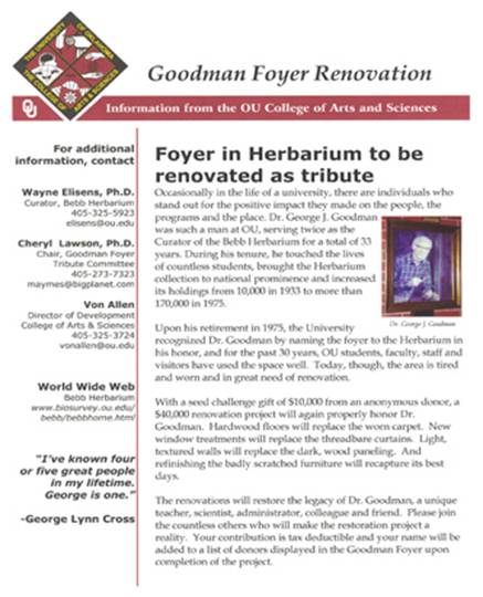 Flyer advertizing foyer renovatio project