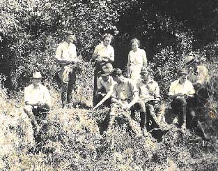 George Lynn
		Cross and George J. Goodman collecting plants near Norman on the
		Canadian River in 1935.