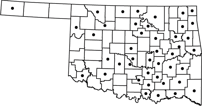 Cyperus strigosus map